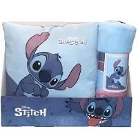 New Import Disney Stitch Polar Decke + Kissen Set