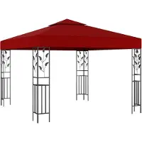 vidaXL Pavillon 3x3 m Weinrot