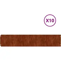 vidaXL Raseneinfassung 10 pcs 20 x 103 cm Wetterfeststahl Rostig