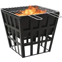 vidaXL 2-in-1 Feuerstelle und Grill 34x34x48 cm Stahl