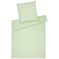 Elegante Halbleinen Bettwäsche Breezee pastellgrün Kissenbezug einzeln 40x80 cm