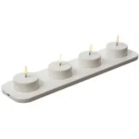 Uyuni LED Maxi Teelichter - 4 wiederaufladbare LED Teelichter mit Ladestation - Timer - für Außen