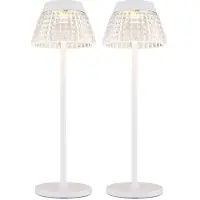 Globo Lighting 2x LED Tischleuchte, Touchdimmer, Acrylkristalle klar, H 38 cm