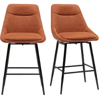 Miliboo - Drehbare Barhocker aus Samtimitat in Burnt Earth und Metall H66 cm (2er-Set) ALESS