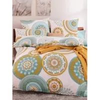 Witt Weiden Bettwäsche in ecru-jade-bedruckt | Gr.: 155-x-220-plus-80-x-80-cm