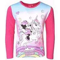 Disney Langarmshirt Minnie Mouse & Einhorn in Dunkelpink | Gr.: 92