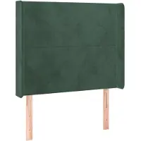 Syfax Kopfteil mit Ohren Dunkelgrün 103x16x118/128 cm Samt