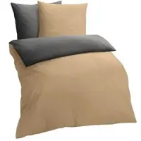 TRAUMSCHLAF Melange Biber Bettwäsche Kissenbezug einzeln 40x80 cm beige-anthrazit