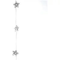 MARELIDA LED Drahtlichterkette Drahtsterne - 20 warmweiße LED - L: 1,90m - Timer - Batterie - silber