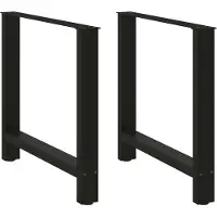 vidaXL Esstischbeine Schwarz 2 Stk. 80x(72-73) cm Stahl