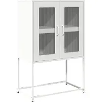 vidaXL Highboard Weiß 68x39x107 cm Stahl