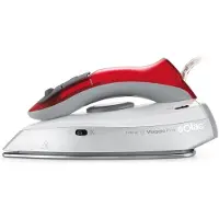 Solac Viaggio Pro, Trocken- & Dampfbügeleisen, Edelstahl-Bügelsohle, 45 g/min, Grau, Rot, 1100 W, 120 - 240 V