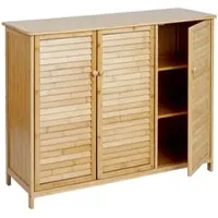 Décoshop26 - Sideboard/Kommode aus Bambus mit 3 Türen und Magnetverschluss 81 x 97 x 34 cm 04_0005984