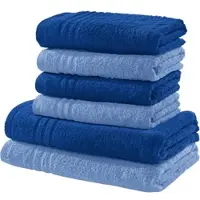 Redbest Frottier Frottier-Set 2-farbig 6-tlg. New York in hellblau-royalblau | Gr.: onesize