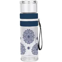GEDA LABELS Teeflasche mit Sieb Blue Ornament in Blau - 300 ml | Gr.: onesize
