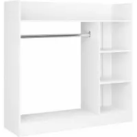 VCM Palosa Kleiderschrank H. 115 x B. 118 x T. 35 cm mit Kleiderstange & Regalfächern Offene Garderobe - Palosa M