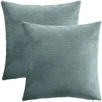 Erwin Müller Cord Kissenhülle 2er-Pack Glasgow in jade | Gr.: 60x60 cm