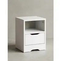 KADIMA DESIGN Moderne Nachtkonsole ILM: 31x43x31 cm, geräumige Schublade, Regalfach, Melaminharzbeschichtung, kratzfest, wasserabweisend, Spanplatte.