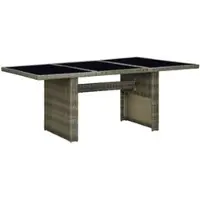 Furnicato Gartentisch Braun Poly Rattan Und Hartglas