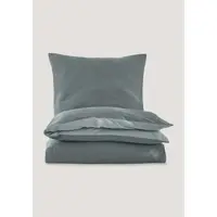 Hessnatur Satin Wende Bettwäsche-Set in tiefseegrün | Gr.: 155x220 cm (40x80 cm)