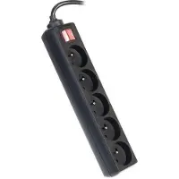 PremiumCord Verlängerungskabel 230V 3m 5 Steckdosen + Schalter, schwarz (ppa5k-03bk)