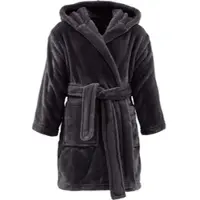 Redbest Fleece Kinder-Bademantel mit Kapuze Perris in anthrazit | Gr.: 122/128