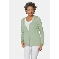 Goldner Rippstruktur-Cardigan mit Glanzeffekt in salbei | Gr.: 44