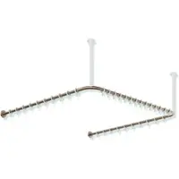 Hewi Vorhangstange System 900, Edelstahl PVD, Kupfer gebürstet, Achsmaß 1187 x 1175 x 1187 mm, 34 Ringe aus POM, Stangendurchmesser 25 mm