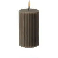 Uyuni LED Kerze Thea mit Rillen Timer bis 400Std. H: 10,1cm in sandfarben | Gr.: onesize