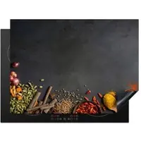 KitchenYeah Herdabdeckplatte Gewürze grau | Gr.: 78 x 78 cm