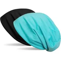 StyleBREAKER Wende Beanie Mütze in Schwarz / Türkis | Gr.: onesize