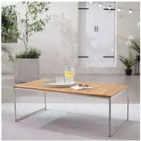 Home24 Couchtisch - Teak Massiv / Edelstahl