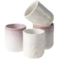 Gipfelstück Espressotasse ohne Henkel BERRY / CREME 4er-Set, postsicher, Serie ALPENWIESE