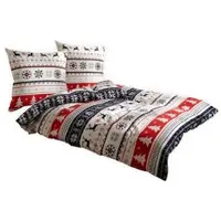 TRAUMSCHLAF Feinflanell Bettwäsche Norweger Hirsch 200x200 cm + 2x 80x80 cm
