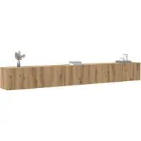 vidaXL 3-tlg. TV-Schrank-Set Wandmontage Artisan-Eiche Holzwerkstoff