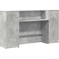 vidaXL Empfangstheke Betongrau 180x50x103,5 cm Holzwerkstoff