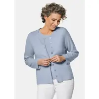 Goldner Eleganter Herbstcardigan mit Rundhals in hellblau | Gr.: 48