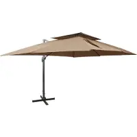 vidaXL Ampelschirm mit Lüftung 400x300 cm Taupe