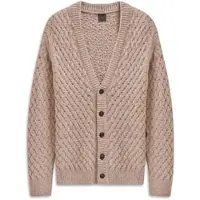 Bugatti Cardigan "Regular Fit" mit V-Ausschnitt & Flechtoptik