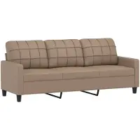 vidaXL 3-Sitzer-Sofa Cappuccino-Braun 180 cm Kunstleder