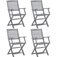 vidaXL Klappbare Gartenstühle 4 Stk. Massivholz Akazie
