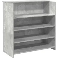 vidaXL Empfangstheke Betongrau 100x50x103,5 cm Holzwerkstoff