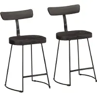 vidaXL Barhocker 2 Stk. Schwarz 49x43x79 cm Mango Massivholz