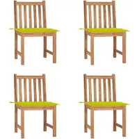 vidaXL Gartenstühle 4 Stk. mit Kissen Massivholz Teak