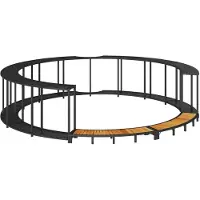 vidaXL Whirlpool-Umrandung mit Stauraum Holztreppe Schwarz Poly Rattan