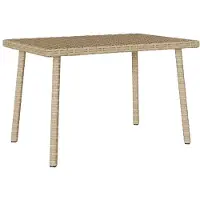 vidaXL Garten-Couchtisch Rechteckig Beige 60x40x37 cm Poly Rattan