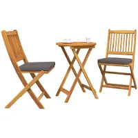 vidaXL Garten Bistro Set 3 stk. Braun Massivholz Akazie