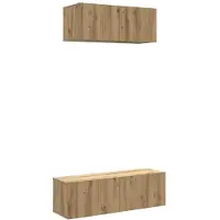 vidaXL 2-tlg. TV-Schrank-Set Wandmontage Artisan-Eiche Holzwerkstoff