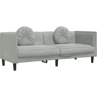 vidaXL Sofa mit Kissen 3-Sitzer Hellgrau Samt