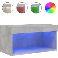 vidaXL TV-Schrank mit LED-Leuchten Betongrau 60x30x30 cm